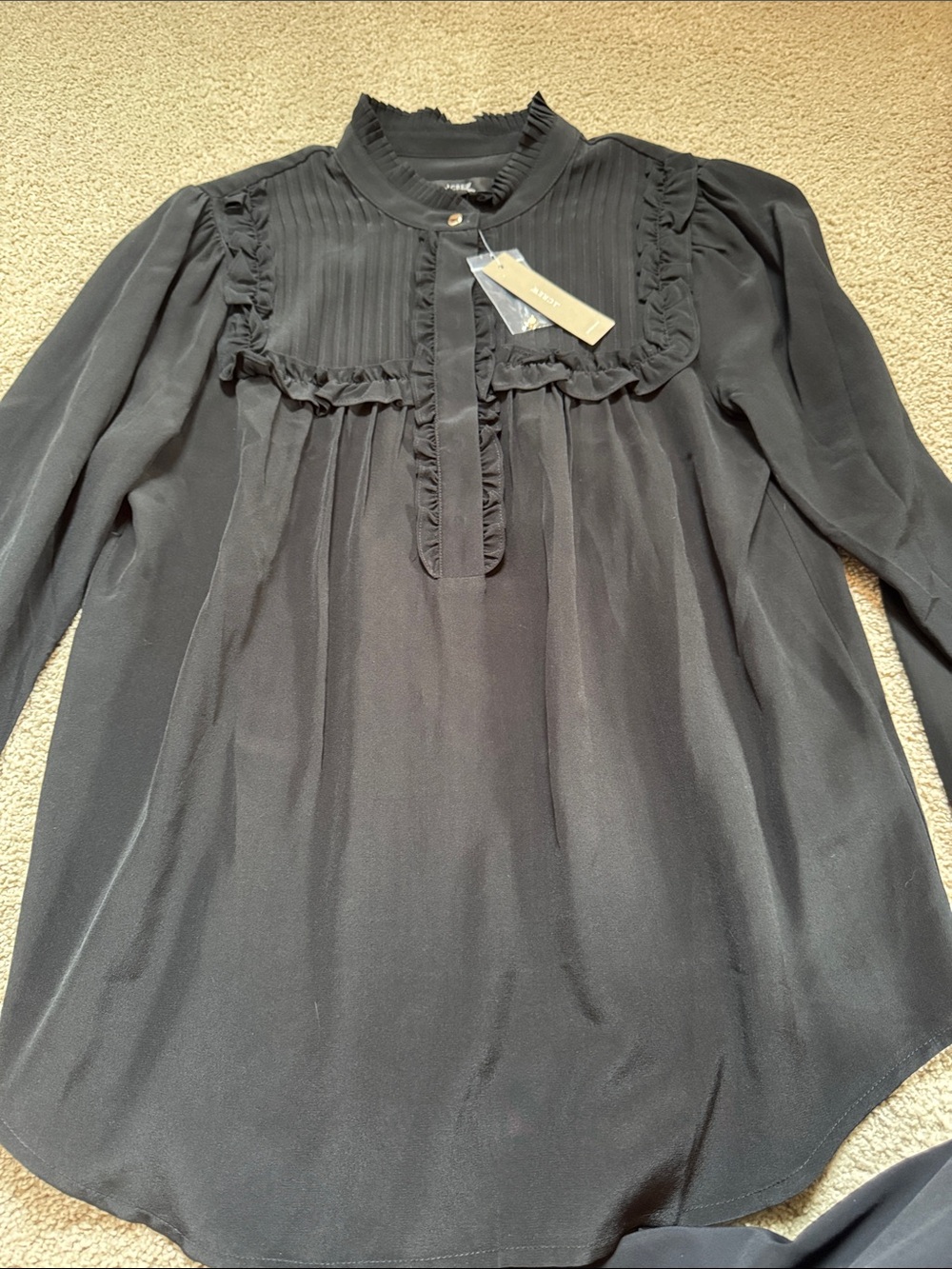 Black Ruffle Yoke Blouse
